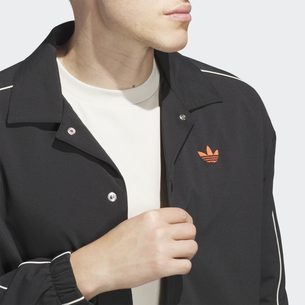 ADIDAS ORIGINALS コーチジャケット ブラック×アイボリー ｜すべての