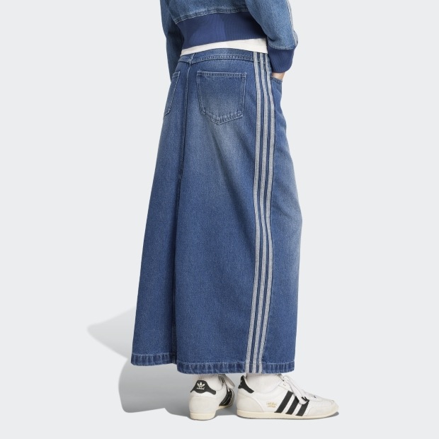 アディカラー スリーストライプス デニム ペンシルスカート