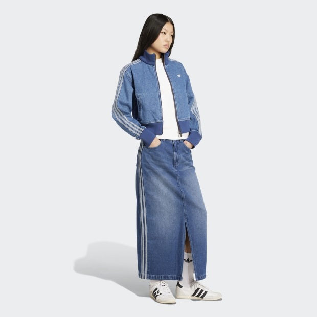 【関税・送料込み】adidas アディカラー デニムペンシルスカート アディカラー スリーストライプス デニム ペンシルスカート