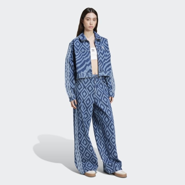 【ADIDAS × FARM Rio】◆デニム トラックトップ◆正規品◆ レディース FARM Rio デニム トラックトップ ミディアムブルー