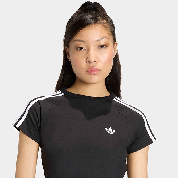レディース アディカラー SST 半袖 ベビーTシャツ　ブラック　