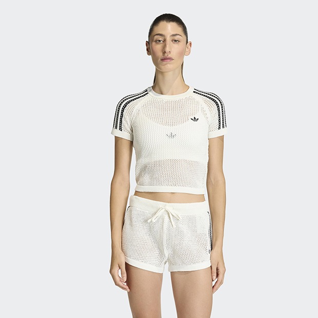 レディース ニット クロシェ カリ 半袖Tシャツ オフホワイト ｜すべて