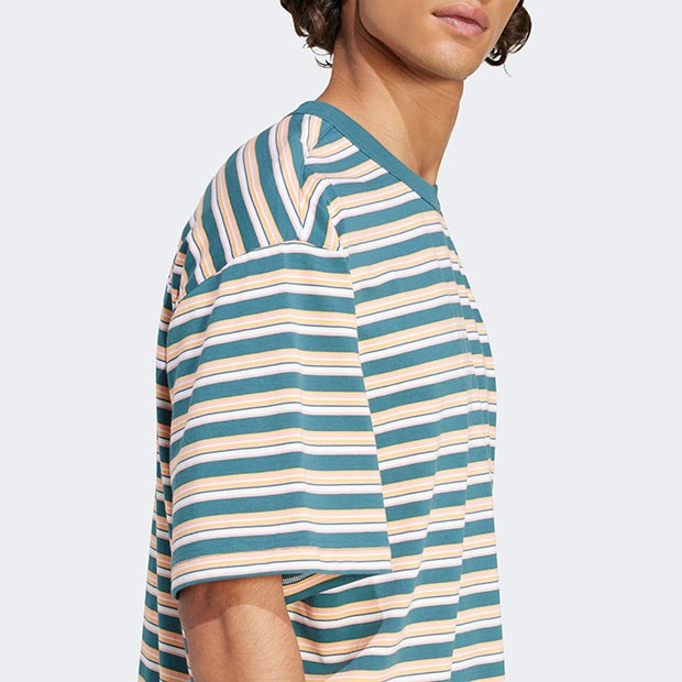 アディダス オリジナルス ストライプ 半袖Tシャツ セミピンクスパーク