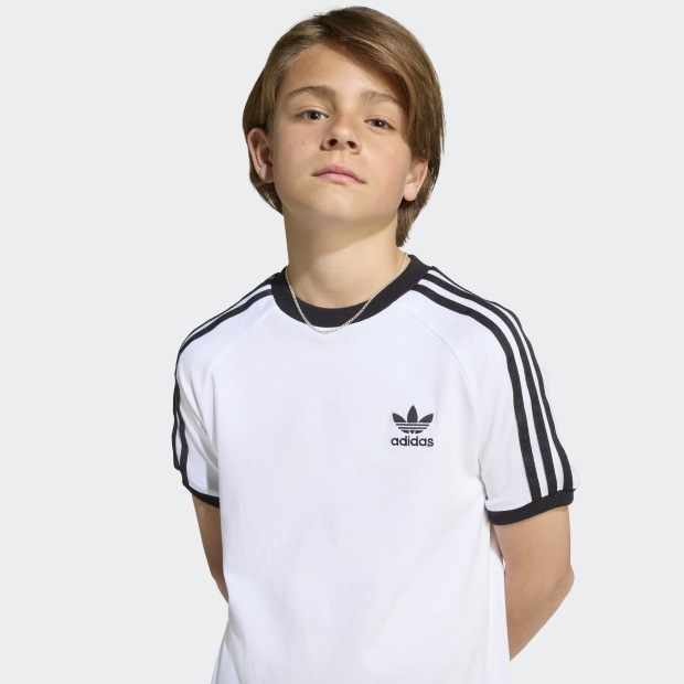 ジュニア キッズ アディカラー スリーストライプ 半袖Tシャツ　ホワイト　