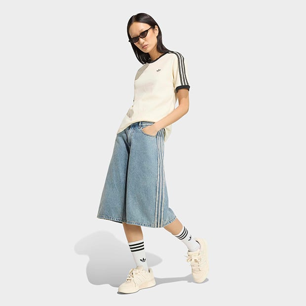  Ado スリーストライプス 半袖 2XL ホワイト レディース スリーストライプス 半袖 Tシャツ クリームホワイト