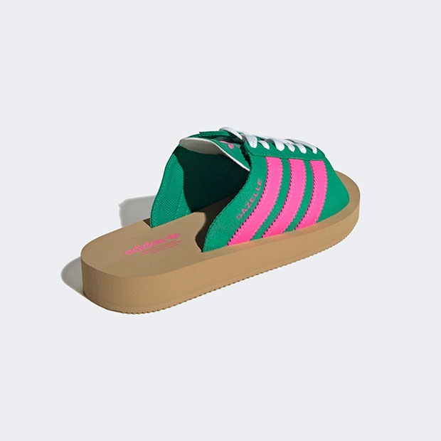 レディース ガゼル ビーチ スライド GAZELLE BEACH SLIDES nqz22　コートグリーン×ルシッドピンク　