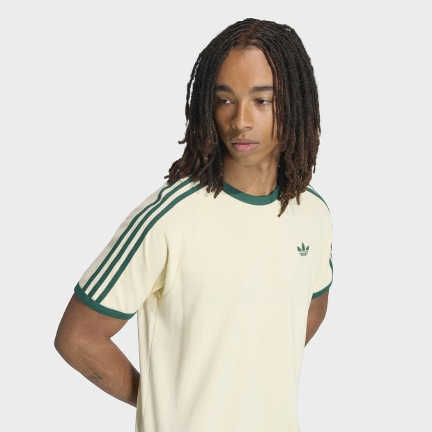 メンズ アディカラー スリーストライプ 半袖 Tシャツ ウォームバニラ