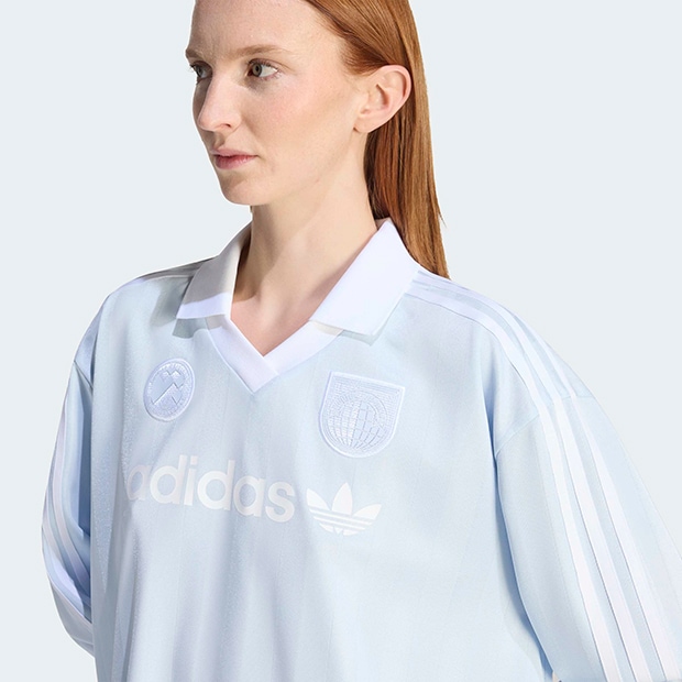  originals ユニフォーム　サッカー　水色　長袖　XSサイズ レディース アディカラー サッカー 長袖 Tシャツ クリスタルスカイ