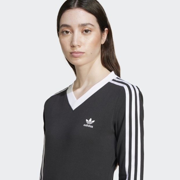 adidas Vネック 長袖Tシャツ ロングTシャツ ロンT L - メルカリ