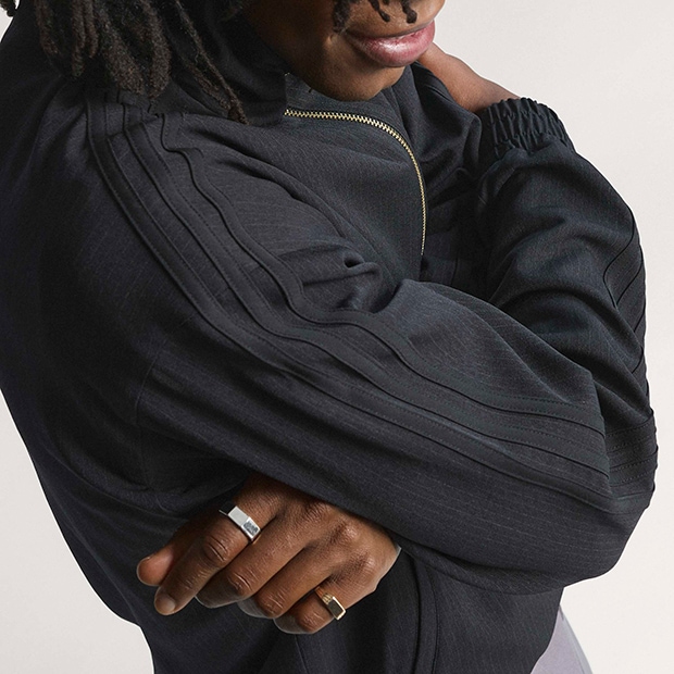 ファイヤーバード ルーズ ピンストライプ トラックトップ ブラック