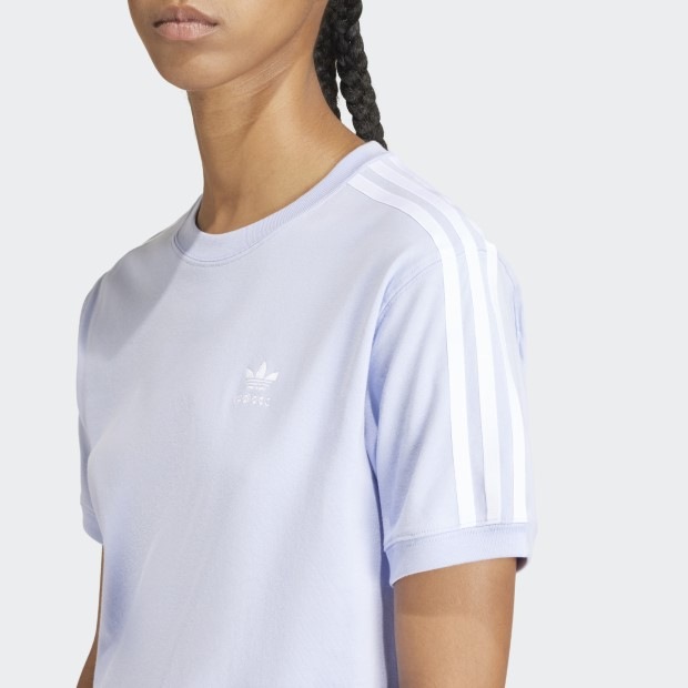 レディース スリーストライプス 半袖Tシャツ バイオレットトーン