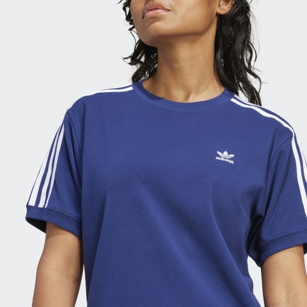 レディース スリーストライプス 半袖Tシャツ ダークブルー
