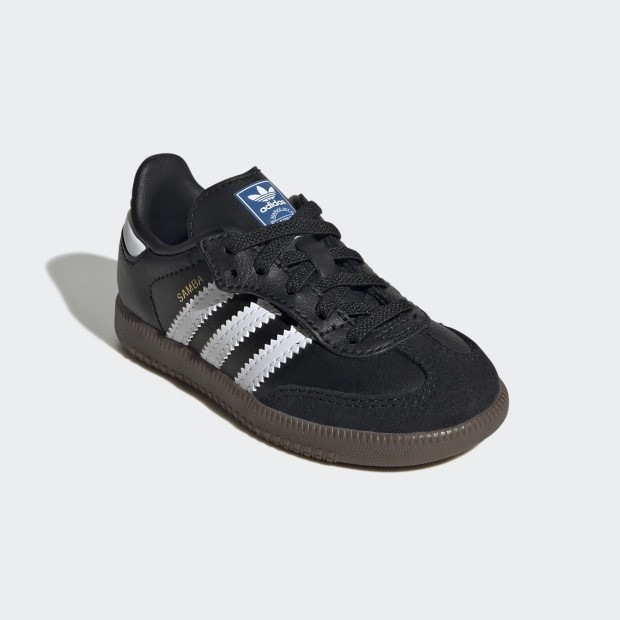 ジュニア サンバ OG コンフォートクロージャー 伸縮シューレース SAMBA OG COMFORT CLOSURE ELASTIC LACE omu46　コアブラック×フットウェアホワイト　