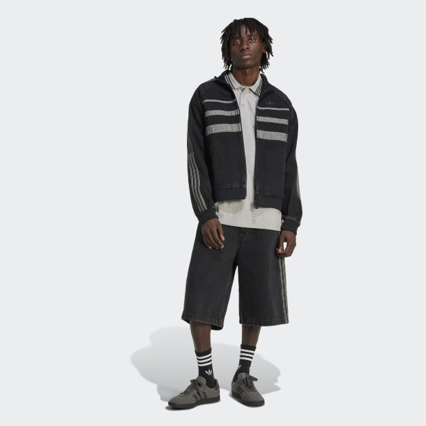 ADIDAS アディカラー ファーストブラック デニム トラックトップ