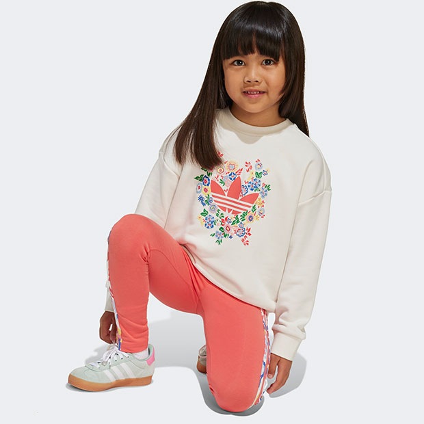 ジュニア リバティ ロンドン Liberty London クルー レギンス セット キッズ クラウドホワイト