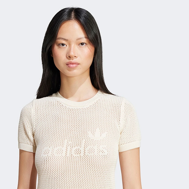★【Adidas】 プレミアム クロシェ キャリー 半袖 Tシャツ★ レディース オリジナルス プレミアム クロシェ カリ半袖Tシャツ