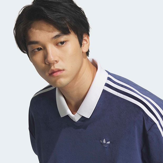アディダス Alexander Wang ベロアロゴ ポロ 長袖トップ adidas（アディダス） ポロシャツ ベロア長袖ポロシャツ / アディダス
