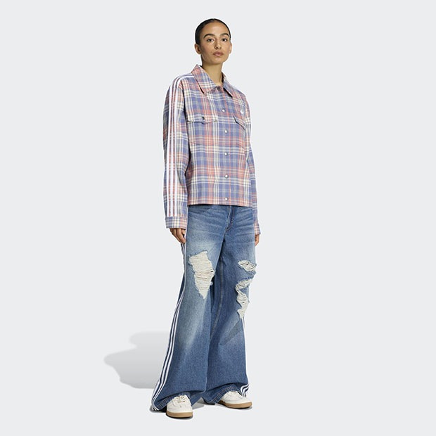 レディース ADIDAS ORIGINALS ルーズデニム ディストレスト パンツ