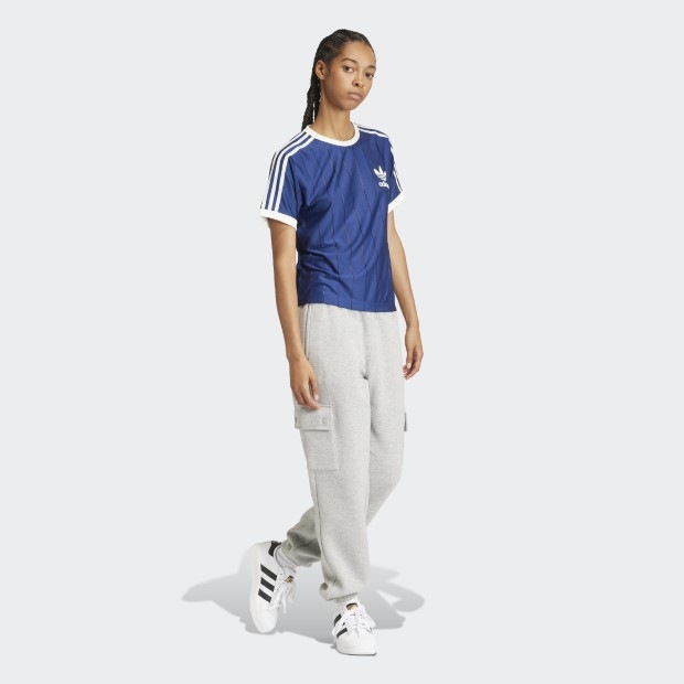 レディース スリーストライプス半袖Tシャツ ダークブルー