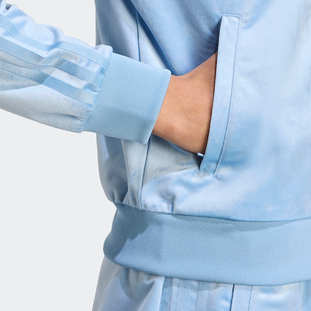 レディース アディカラー ベロア トラックトップ アッシュブルー