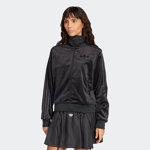 レディース アディカラー ベロア トラックトップ　ブラック　