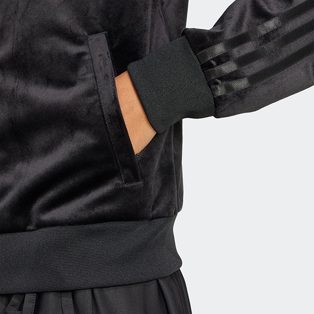 レディース アディカラー ベロア トラックトップ　ブラック　