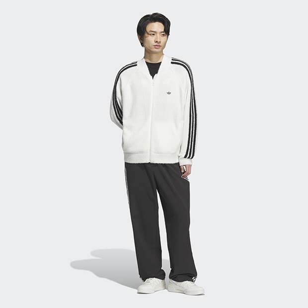 adidas SST トラックトップ ニットL ホワイト 新品未使用 アディカラー SST ニット トラックトップ オフホワイト ｜アパレル