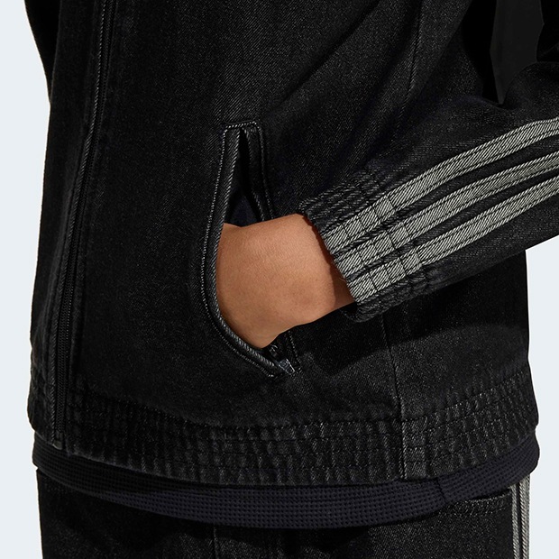 ジュニア キッズ アディカラー ファイヤーバード デニム トラックトップ　トゥルーブラックデニム　