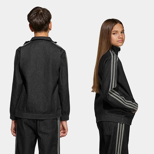 ジュニア キッズ アディカラー ファイヤーバード デニム トラックトップ　トゥルーブラックデニム　