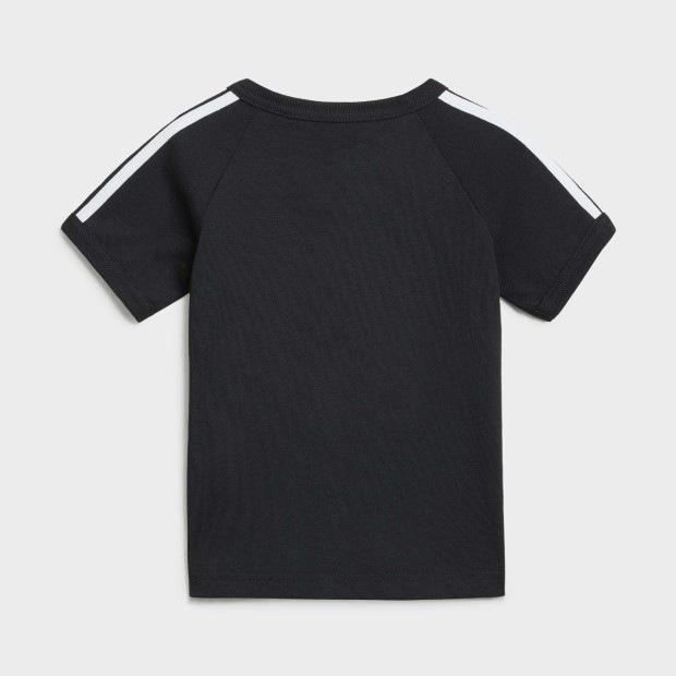ジュニア キッズ スリーストライプス 半袖Tシャツ・パンツセット　ブラック　