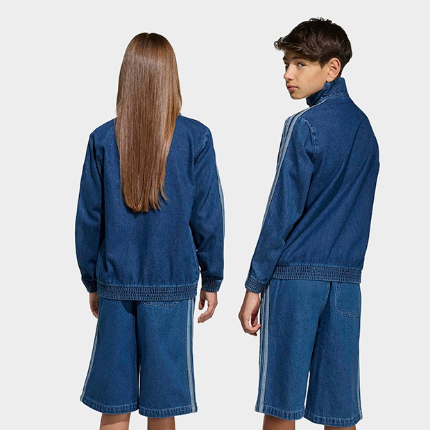 ジュニア キッズ アディカラー ファイヤーバード デニム トラックトップ　ミディアムヴィンテージデニム　