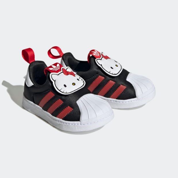 ジュニア キッズ  ADIDAS ORIGINALS × HELLO KITTY AND FRIENDS SST 360  mcz17　コアブラック×ビビッドレッド×フットウェアホワイト　