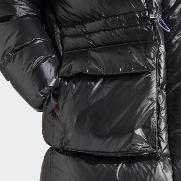 レディース パフ ロングファージャケット ブラック ｜アパレル