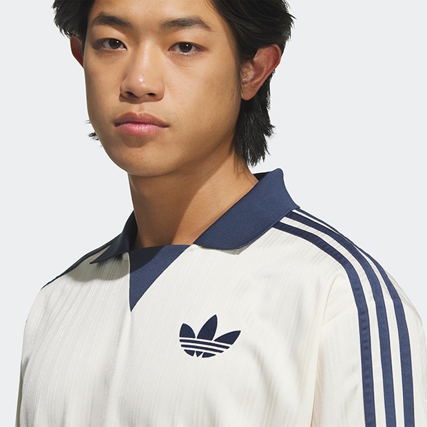 [ADIDAS] Tシャツ 襟付きゴーリートップ クリームホワイト アディカラー 襟付きゴーリートップ クリームホワイト
