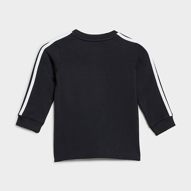 ジュニア ベビー アディカラー スリーストライプ ロングスリーブ Tシャツ　ブラック　