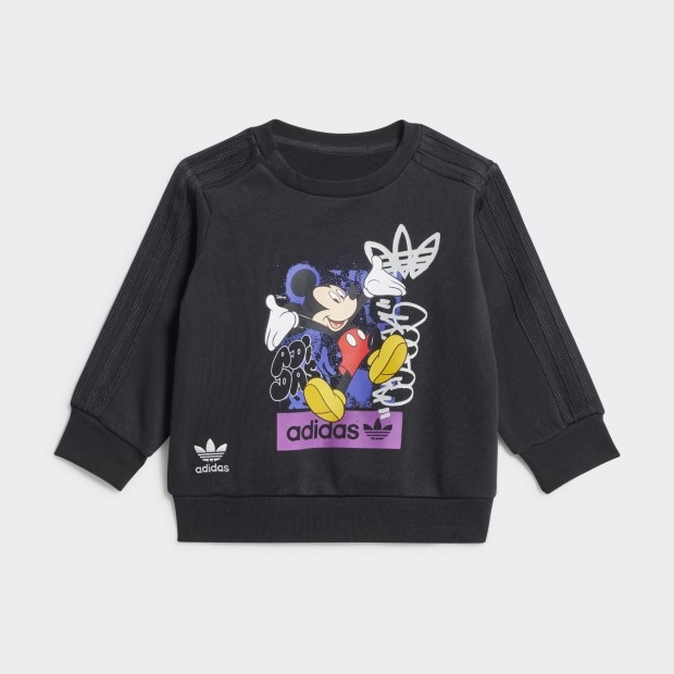 ジュニア ミッキーマウス クルーセット キッズ ブラック
