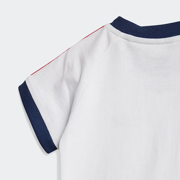 ジュニア ベビー  アディカラー デニム 半袖Tシャツ セットアップ　ミディアムブルーデニム×ホワイト　