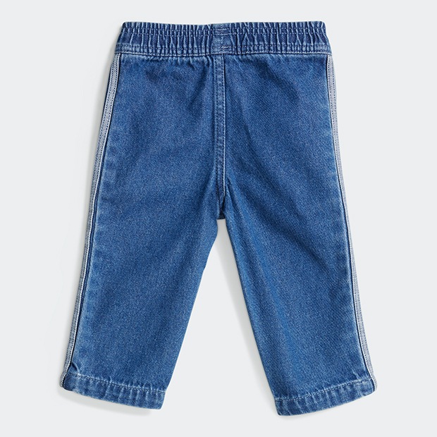 ジュニア ベビー  アディカラー デニム 半袖Tシャツ セットアップ　ミディアムブルーデニム×ホワイト　