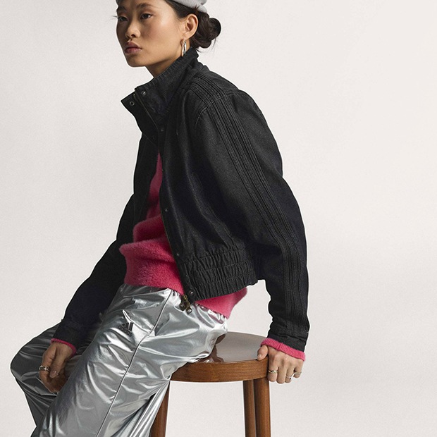 レディース プレミアム エッセンシャルズ デニム トラックトップ