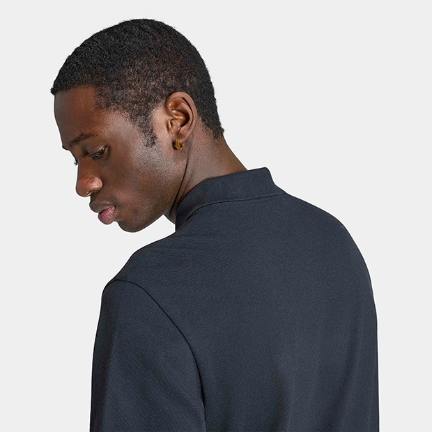 メンズ トレフォイル エッセンシャルズ ポロ 半袖 Tシャツ ブラック