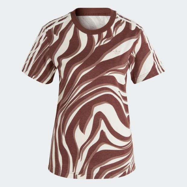 レディース アブストラクト 総柄アニマルプリント Tシャツ