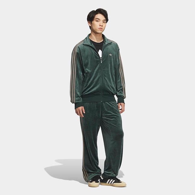 adidas ベロアトラックトップ　パンツセット　XL Shadow Green アディカラー FB TT ベロア トラックトップ（ジャージ） シャドー
