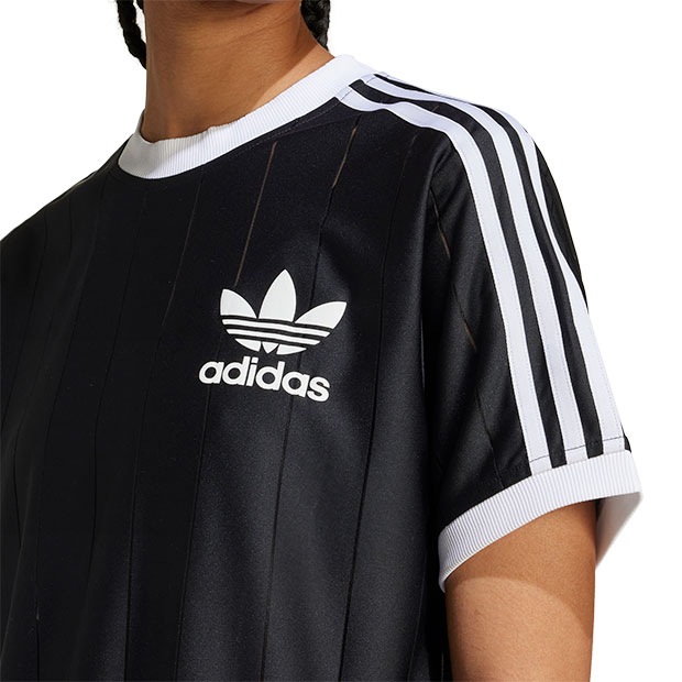 国内【adidas】スリーストライプス ピンストライプ半袖Tシャツ レディース アディカラースリーストライプス ピンストライプ半袖