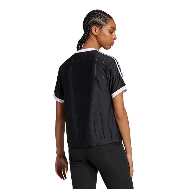 adidas スリーストライプス ピンストライプ半袖Tシャツ レディース アディカラースリーストライプス ピンストライプ半袖