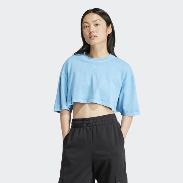 レディース エッセンシャルズ+ クロップドTシャツ　セミブルーバースト　