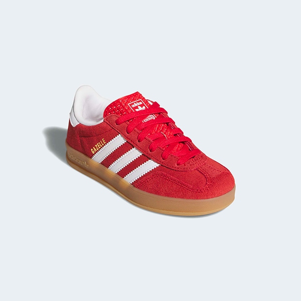 ジュニア キッズ ガゼル インドア GAZELLE INDOOR CF EL C oow93　ベタースカーレット×クラウドホワイト　