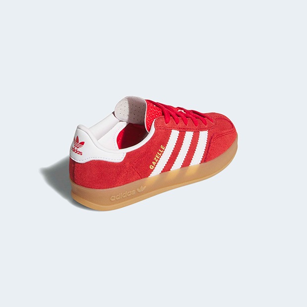 ジュニア キッズ ガゼル インドア GAZELLE INDOOR CF EL C oow93　ベタースカーレット×クラウドホワイト　