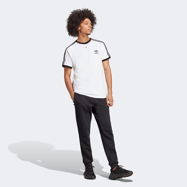 adidas ストライプ Tシャツ ホワイト/ネイビー アディカラー クラシックス スリーストライプス Tシャツ