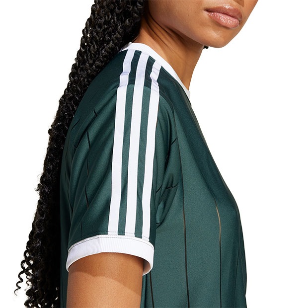 国内【adidas】スリーストライプス ピンストライプ半袖Tシャツ レディース アディカラースリーストライプス ピンストライプ半袖