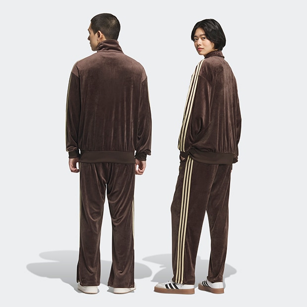 アディカラー FB TP ベロア トラックパンツ ダークブラウン ｜アパレル